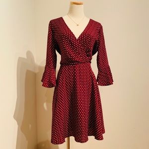 NWT Maroon Polka Dot Summer Dress
